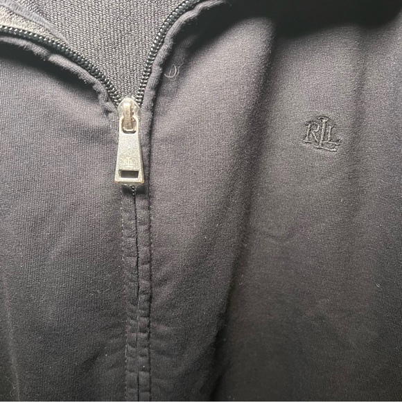 Lauren Ralph Lauren Womens Size Med Black Knit Zippered Quilted Cardigan Jacket - Picture 8 of 15